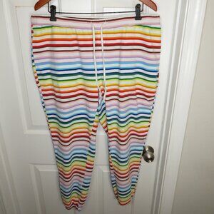 TomboyX Signature Soft Cotton-Blend Jersey Jogger Size 2X Multi Rainbow